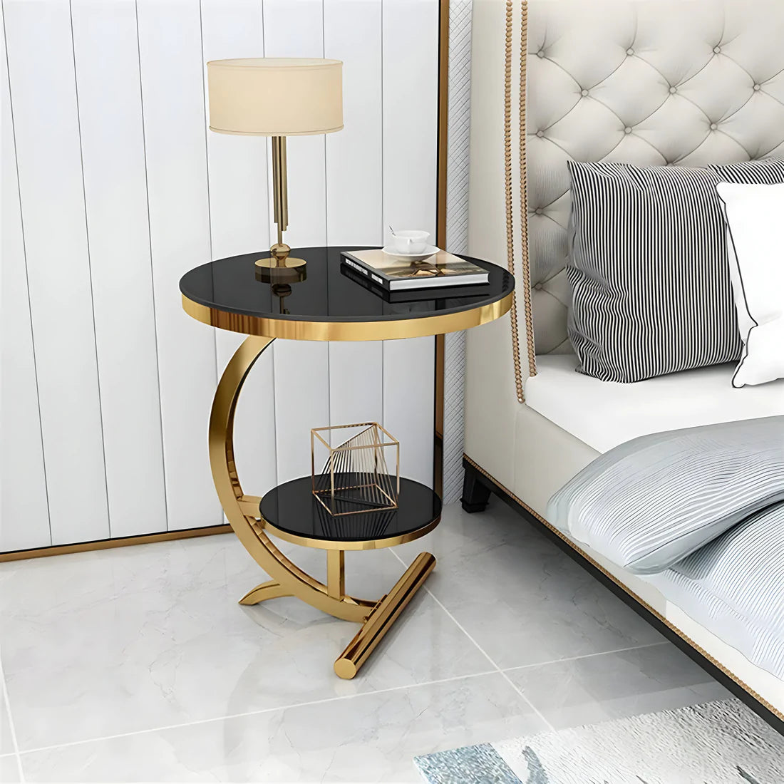 Marble Side Table with a Modern and Functional Design for Living Room