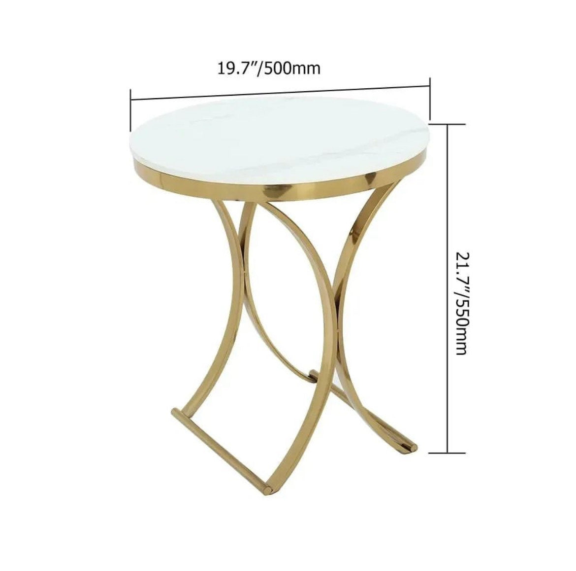 Nordic Modern Side Table Round Marble