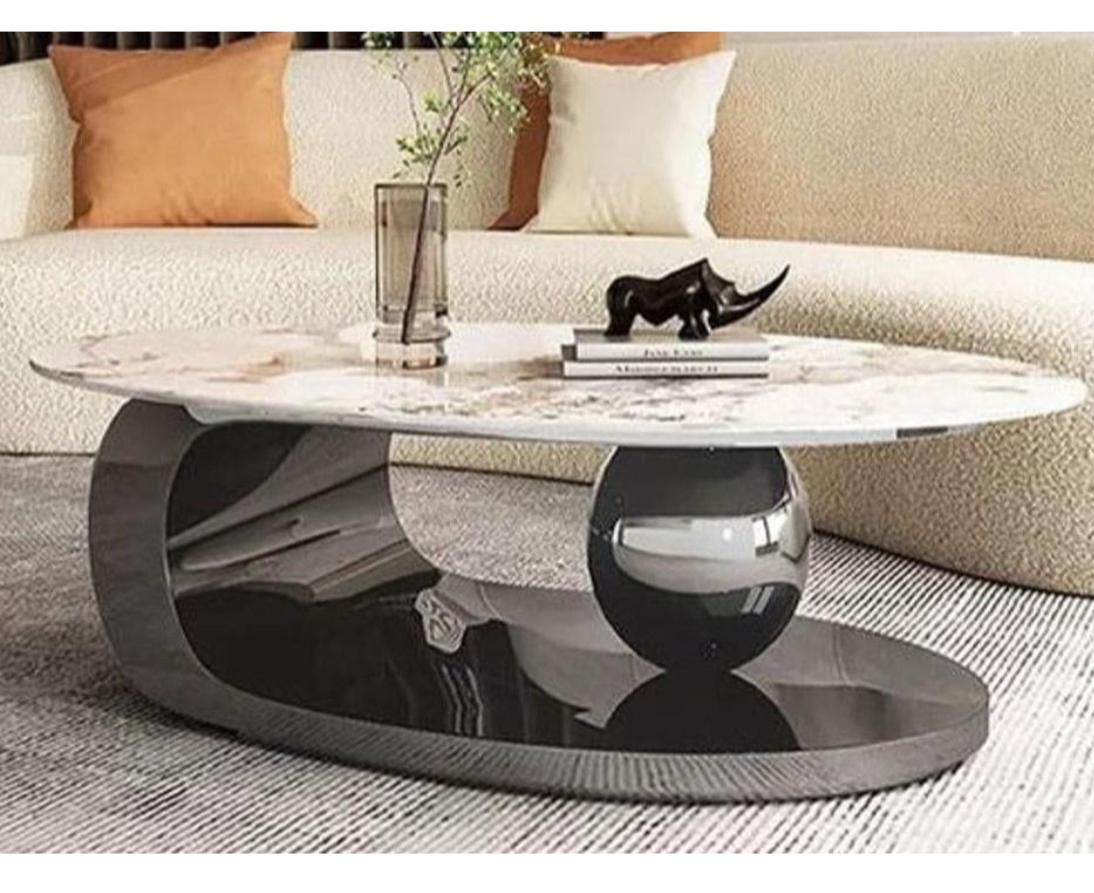 Sophisticated Oval Centre Table With Black Base