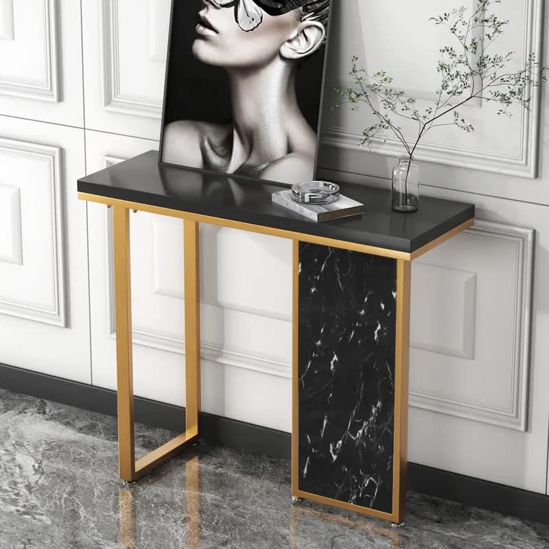 Table with Wooden Top Entryway Table Metal Console Table