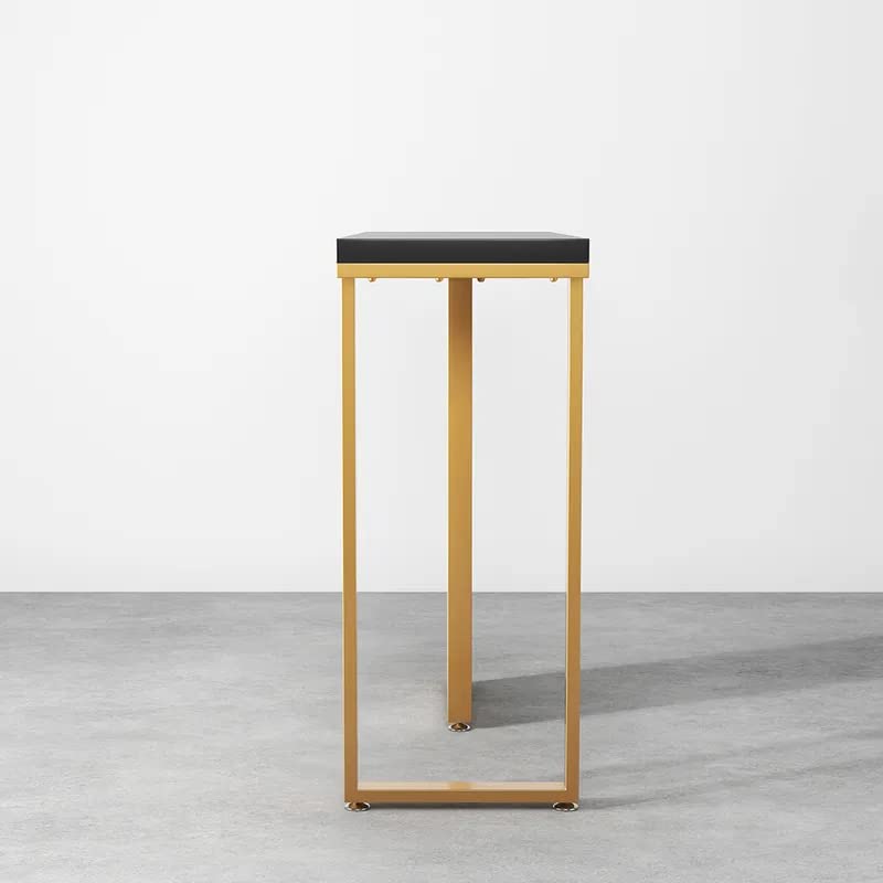 Table with Wooden Top Entryway Table Metal Console Table